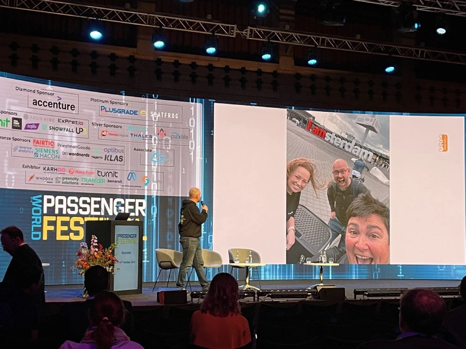 Wordnerds on stage at an industry event in Amsterdam, 2021